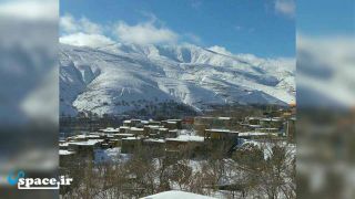 چشم انداز روستای خانرود در فصل زمستان